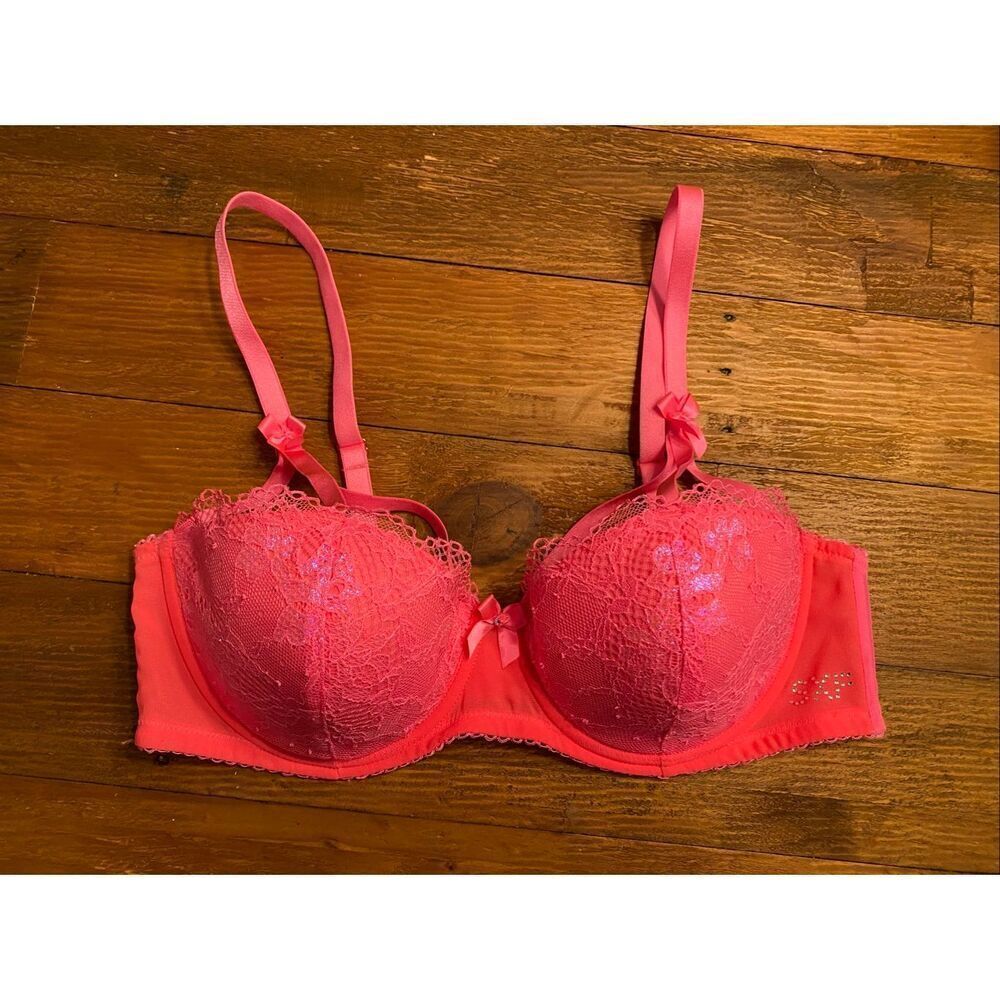 Savage X Fenty 36C pink sexy lingerie bra cage lace